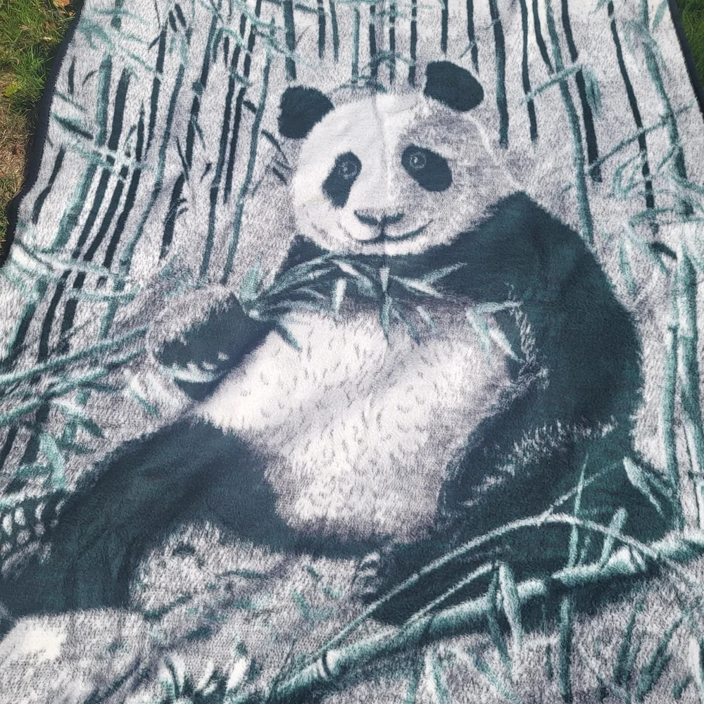 Biederlack Panda Blanket with Bamboo Design